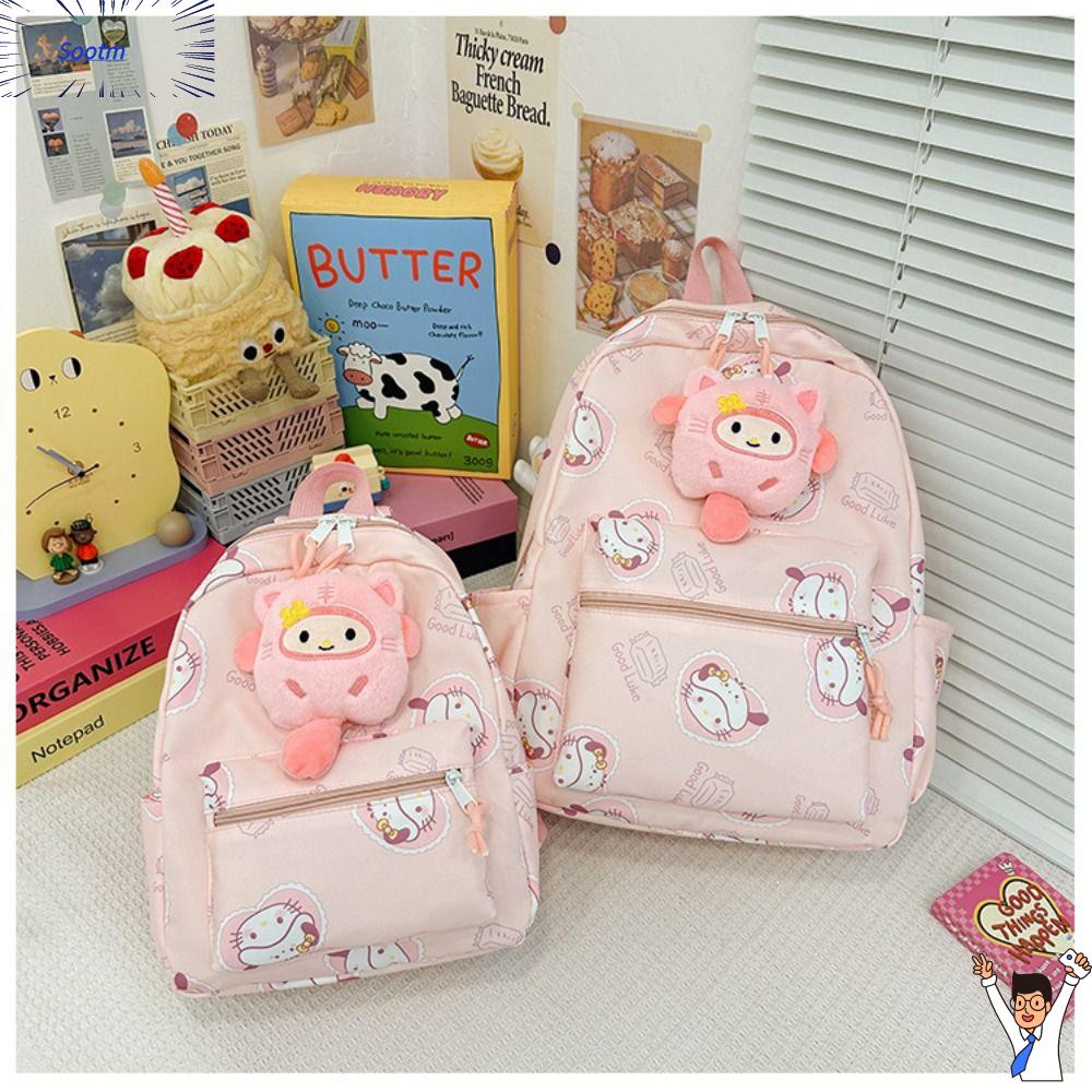 SOOTM Sức chứa lớn Ba lô Sanrio Trở lại trường học Kulomi Cặp sách cinnamoroll Thời trang Giai điệu 