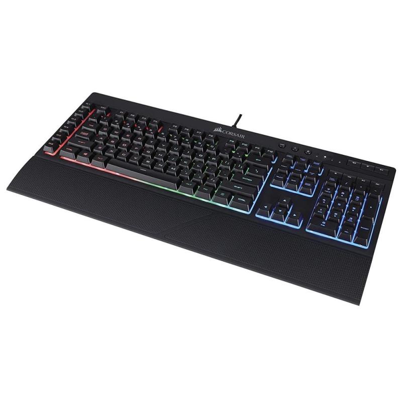 Corsair Cs-Ch-9206015-Na K55 Rgb Gaming Keyboard, Led Backlit Keys, Media Controls, Wrist Rest Included Singapore