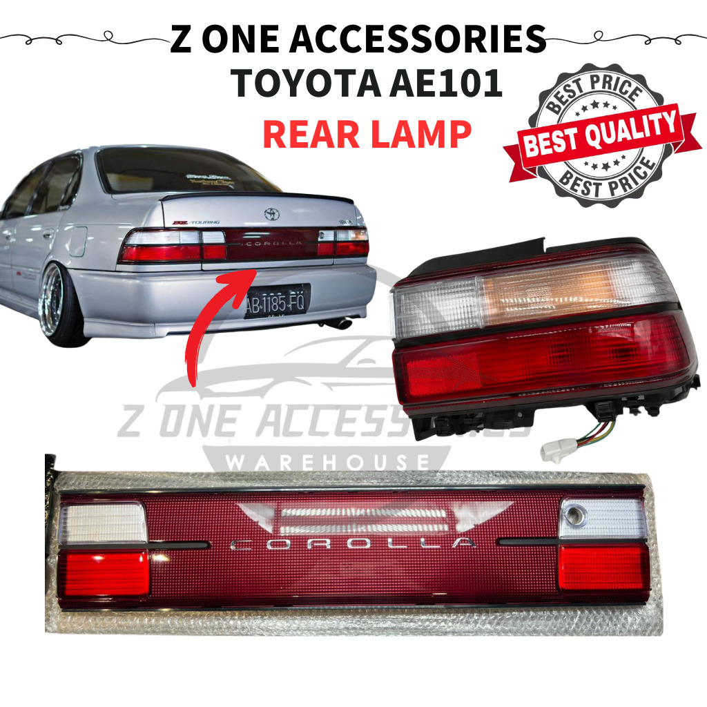 USDM Trunk Reflector Panel Garnish For Toyota Corolla Sedan AE101 AE102 1993-1997
