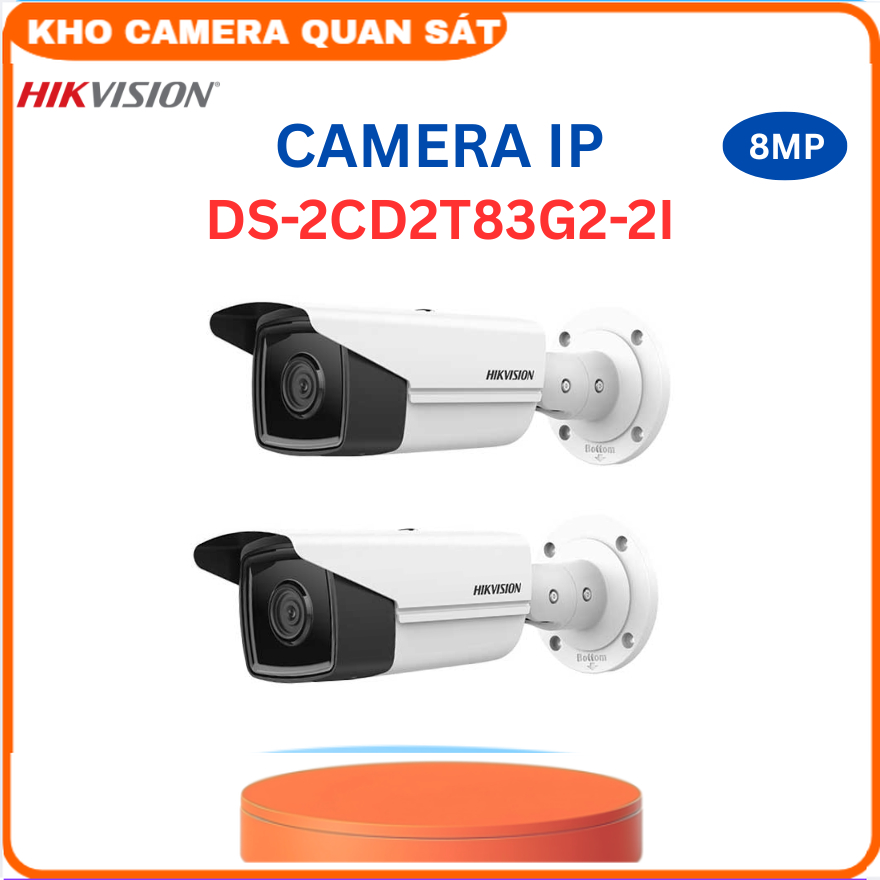 Camera IP HIKVISION Thân trụ hồng ngoại 8MP DS-2CD2T83G2-2I Hồng ngoại đến 60m, phát hiện chuyển động phân biệt người