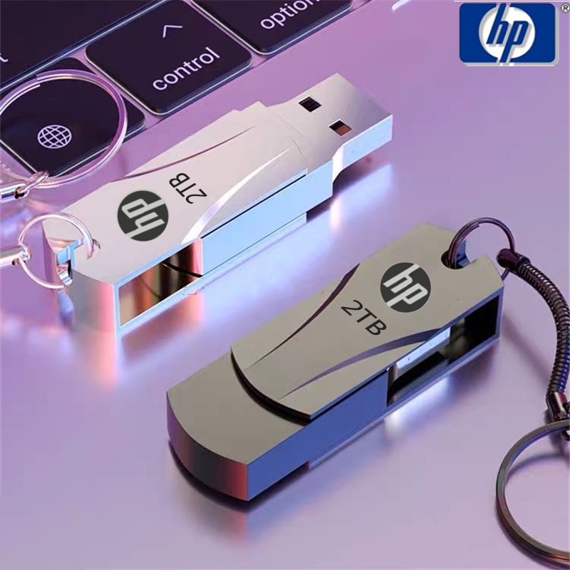 🎁Gifts+2 Conversion head🎁2TB USB Flash Drive Hp Metal Waterproof USB2.0 pen Drive ราคา 89 บาท*ส่งฟรี