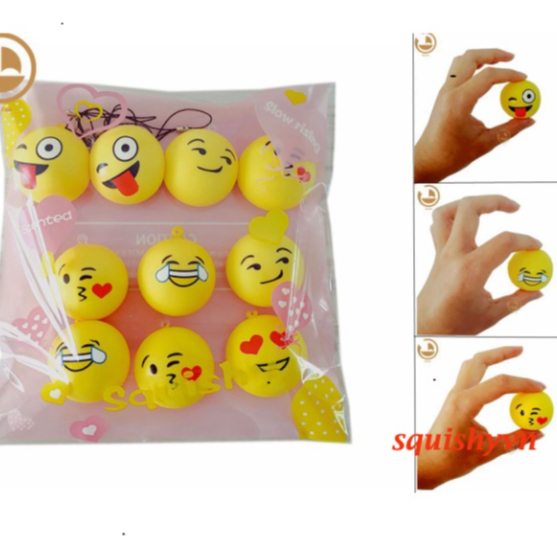 COMBO 10 squishy mặt cười emoji màu vàng người vàng nhỏ 10 đồ chơi Squishy Emoji mềm mại giảm stress