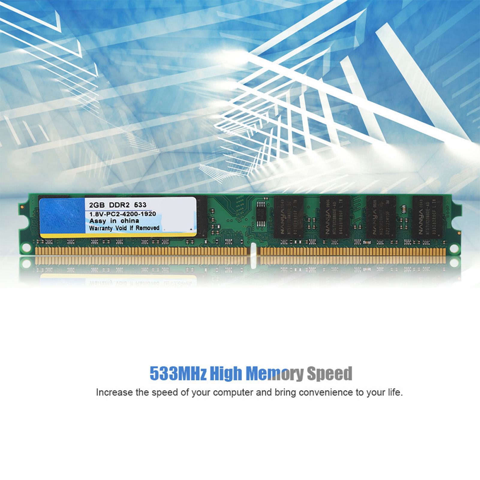 Garosa Bộ nhớ DDR2 Ổn định di động DDR2 240Pin RAM 533 MHz Bảng mô-đun cho bo mạch chủ máy tính để bàn Giá 156,000 Đồng*Miễn phí vận chuyển