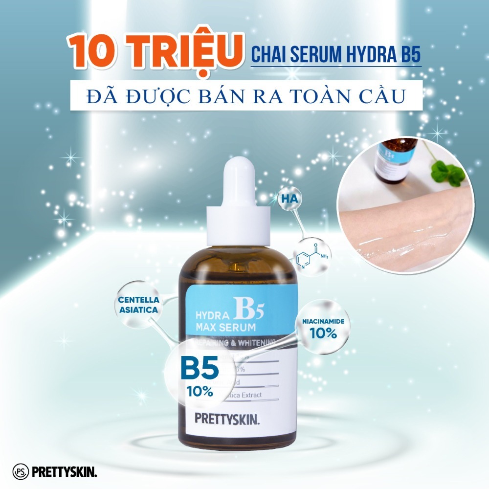  Serum phục hồi làm trắng da B5 Prettyskin 50ml – tăng cường độ ẩm Làn da khỏe mạnh chỉ sau 7 ngày 