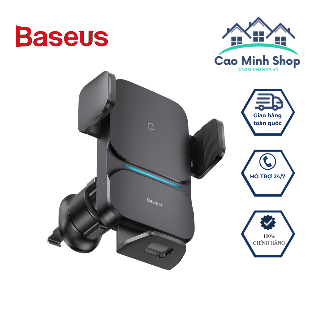 Giá đỡ điện thoại kiêm sạc không dây 15W gắn cửa điều hòa Baseus Wisdom Auto Alignment Car Mount Wireless Charger