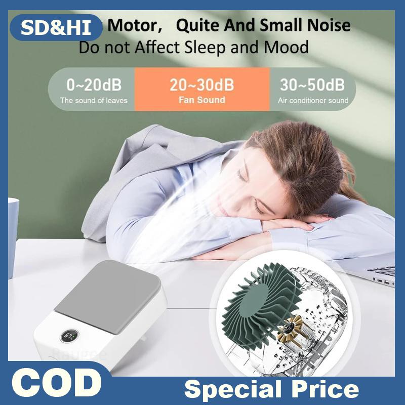SD&HI พัดลมคาดเอวแบบพกพาพัดลมหนีบเอว2000มิลลิแอมป์ต่อชั่วโมง USB พัดลมห้อยคอแบบชาร์จไฟได้มาพร้อมกับสายคล้องคอปรับได้สำหรับการตั้งแคมป์กลางแจ้ง ราคา 257 บาท*ส่งฟรี