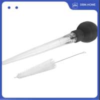 Turkey Baster Silicone Suction Bulb with Cleaning Brush for Flavor Meat Poultry Beef Baking Injecting Marinade BBQ Tools
