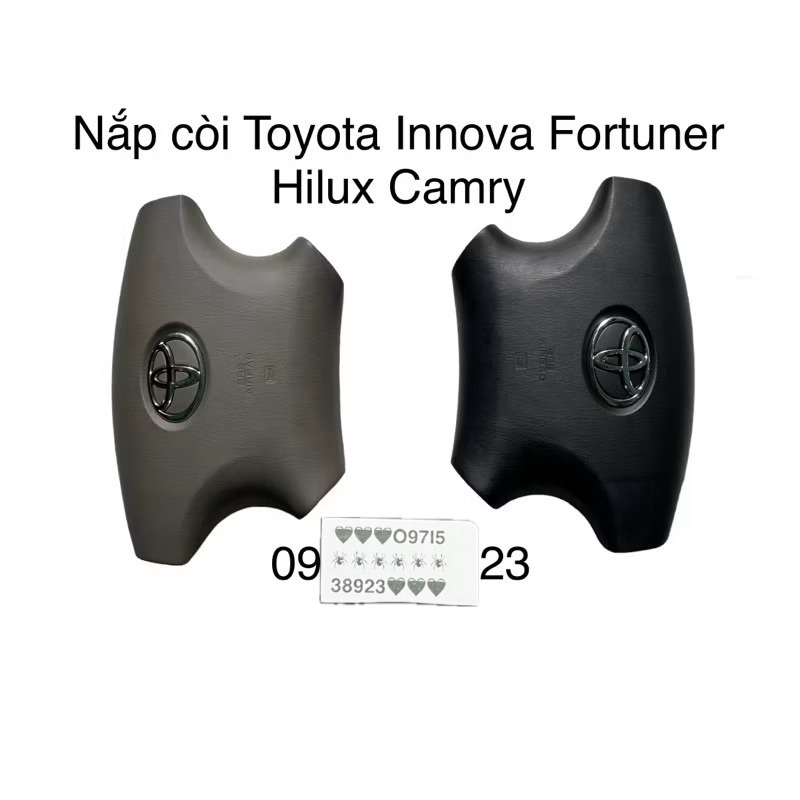NẮP CÒI KÈM LOGO TOYOTA INNOVA FORTUNER HILUX CAMRY NHIỀU MÀU HÀNG XỊN