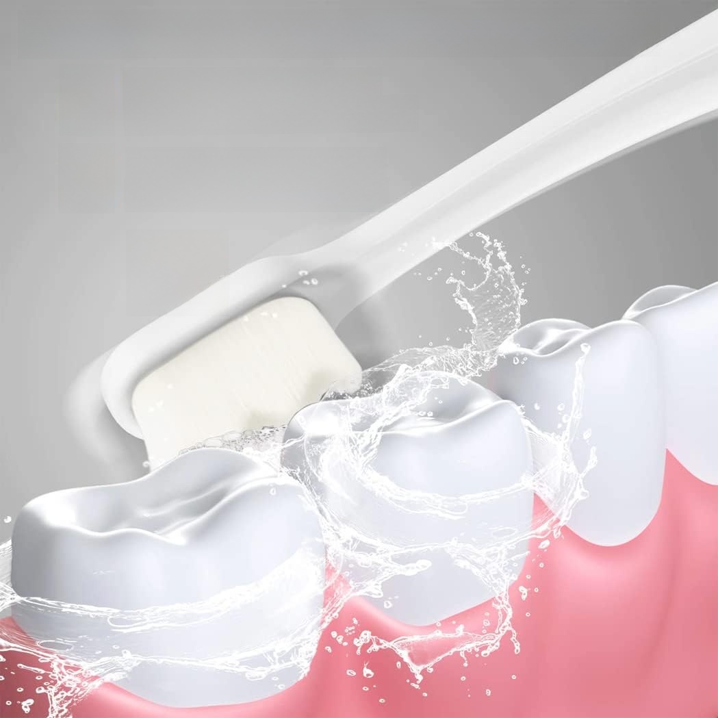 Extra Soft Toothbrush for Sensitive Gums, Toothbrushes with Soft Floss Bristle for Pregnant Women, Elderly, Braces and Gum Ultra Fine Toothbrush Nano Bristle Adult Tooth Brush Teeth Deep Cleaning Dental Oral Care Health Hygiene Teeth Whitening
