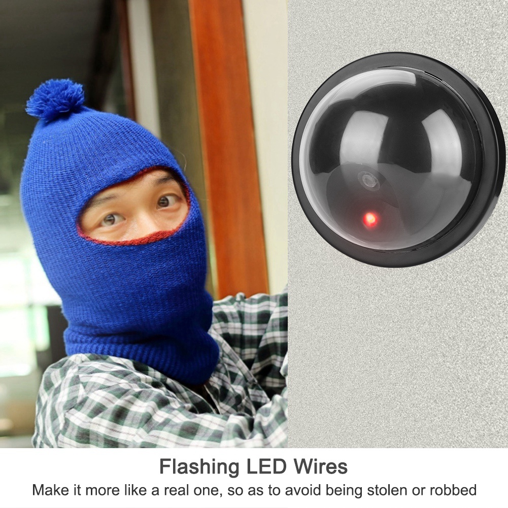 Filfeel giả Camera an ninh ngoài trời trong nhà mô phỏng Camera giám sát dạng bán cầu với nhấp nháy nhấp nháy đèn LED cho văn phòng nhà cửa (không có pin)