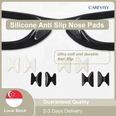 CAREVISY 2 pairs of Anti Slip Nose Pads Soft Silicone Stick On Self Type Suitable for Reading Glasses Prescription Glasses Sunglasses Spectacles for Adults Men and Women C6025