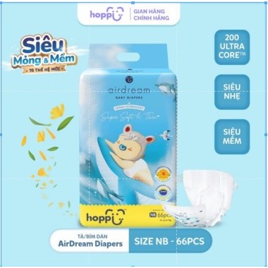 1 Thùng 4 Bịch Bỉm Singapore Cao Cấp Hoppi Airdream Siêu Mềm Mỏng 2mm - MC792 - 4