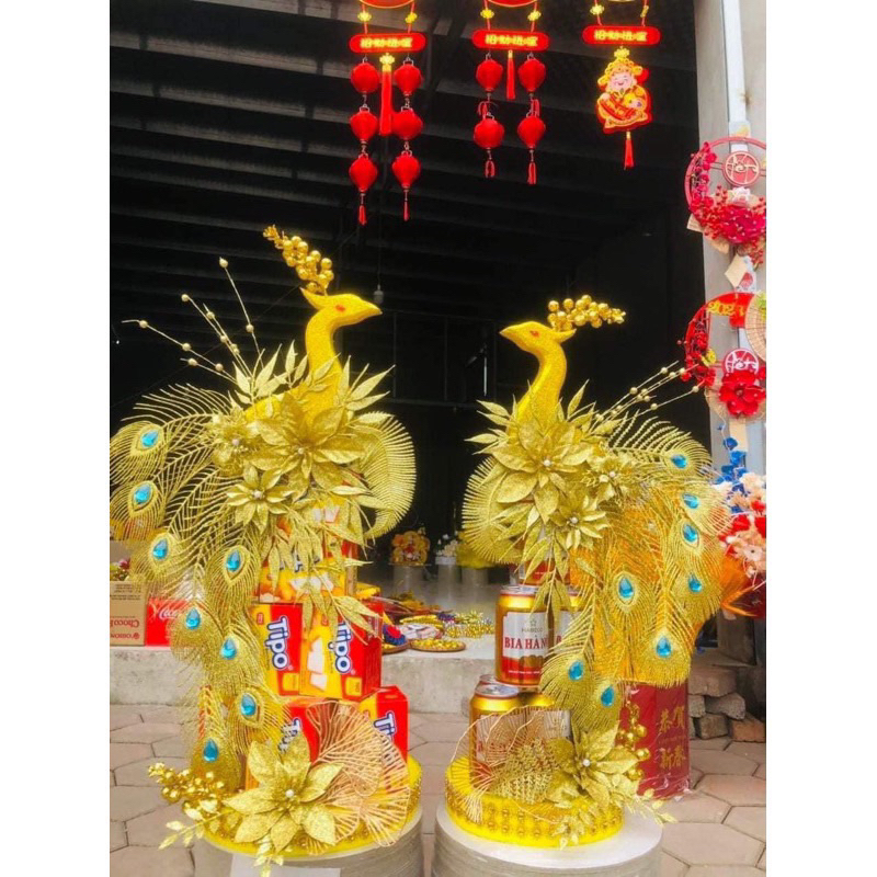 Set Tráp Công phượng kim tuyến set làm tháp bánh trang trí tết siêu xinh ngọc thinh cn68