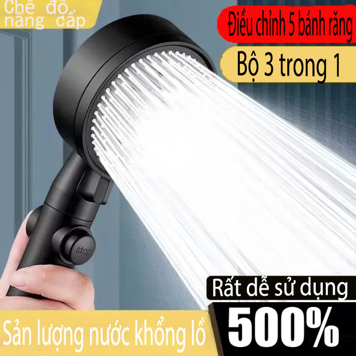 Vòi hoa sen vòi sen tăng áp cao cấp không gỉ 5 chế độ nước