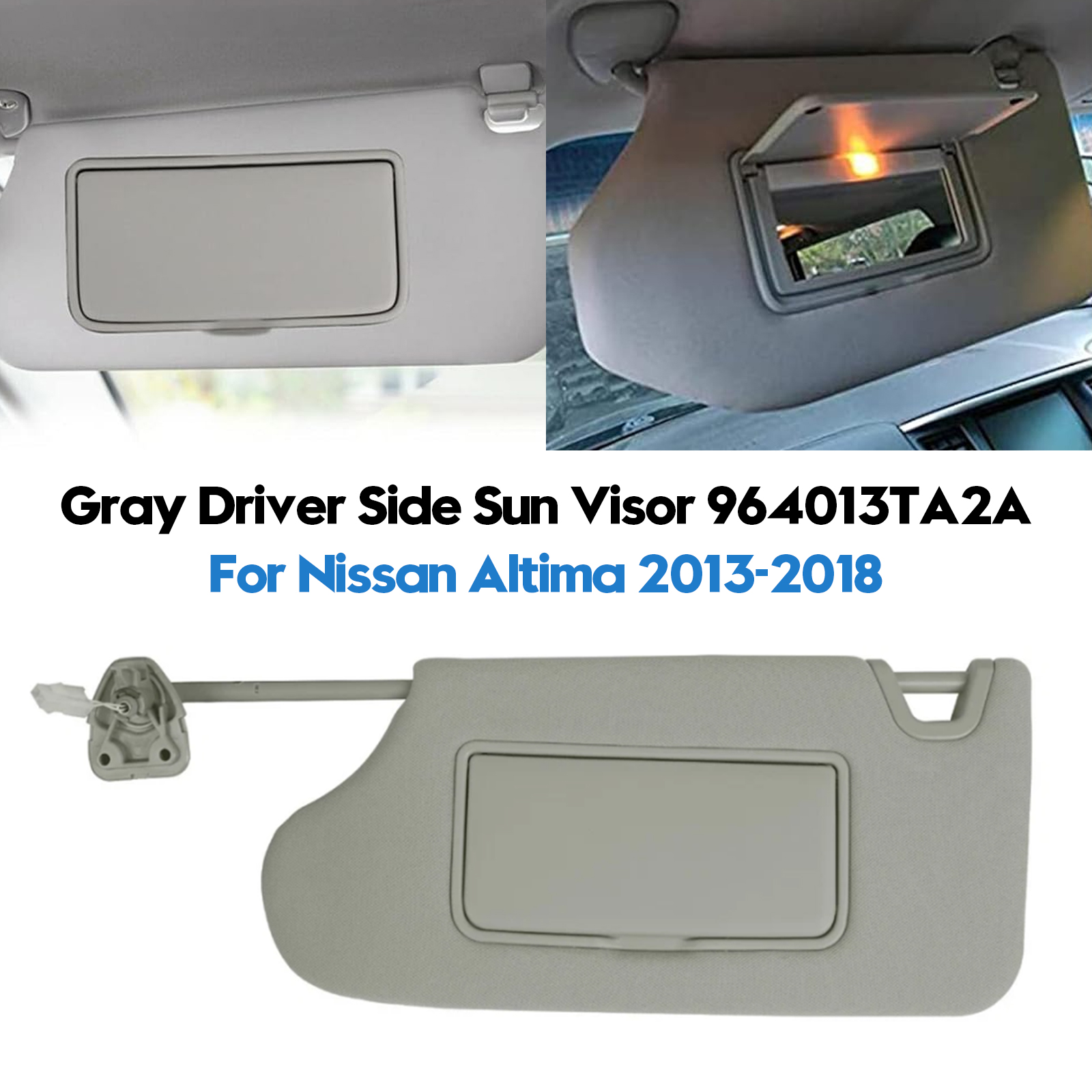 Gray Left Side Sun Visor 964013TA2A For Nissan Altima 2013-2018 ราคา 1,053 บาท*ส่งฟรี