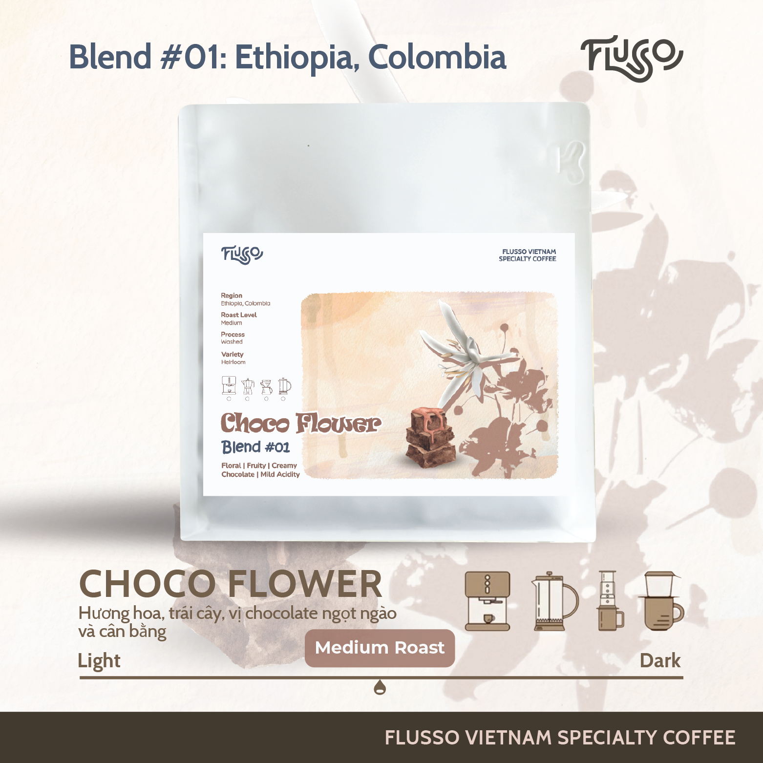 Cà phê Blend #01: Choco Flower