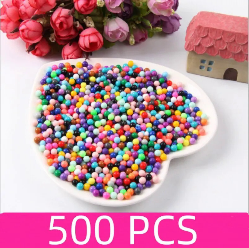 500Pcs ma thuật phun nước Hạt Tự làm Aqua Câu Đố Phụ Kiện Đầy Màu sắc dính bóng học giáo dục đồ chơi trẻ em món quà sinh nhật