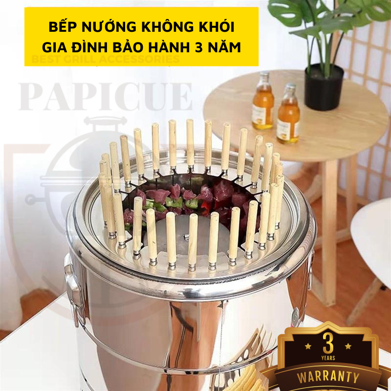 Bếp Nướng Than BBQ Không Khói 360 Tiết Kiệm Than Chín Nhanh Không Bị Nóng Cho Người Nướng Mỡ Không Rớt Vào Than