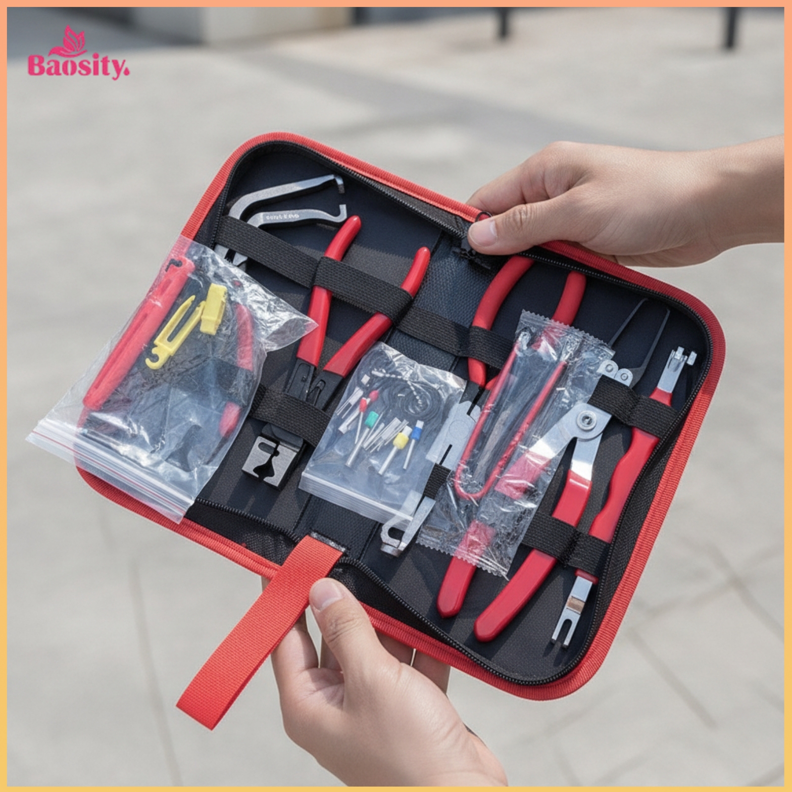Baosity 11 Pieces Organized Automotive Tool Kit with Zippered Case Metric Car Repair Tool Set with Storage Case Tough Corrosion-Resistant for Mechanics Giá 617,370 Đồng*Miễn phí vận chuyển