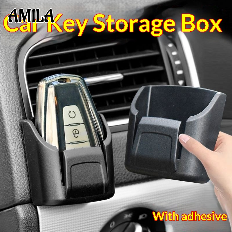 AMILA Car Key Storage Box with Adhesive Back for Dashboard, Convenient and Secure Key Holder for Car Interior Giá 15,000 Đồng*Miễn phí vận chuyển