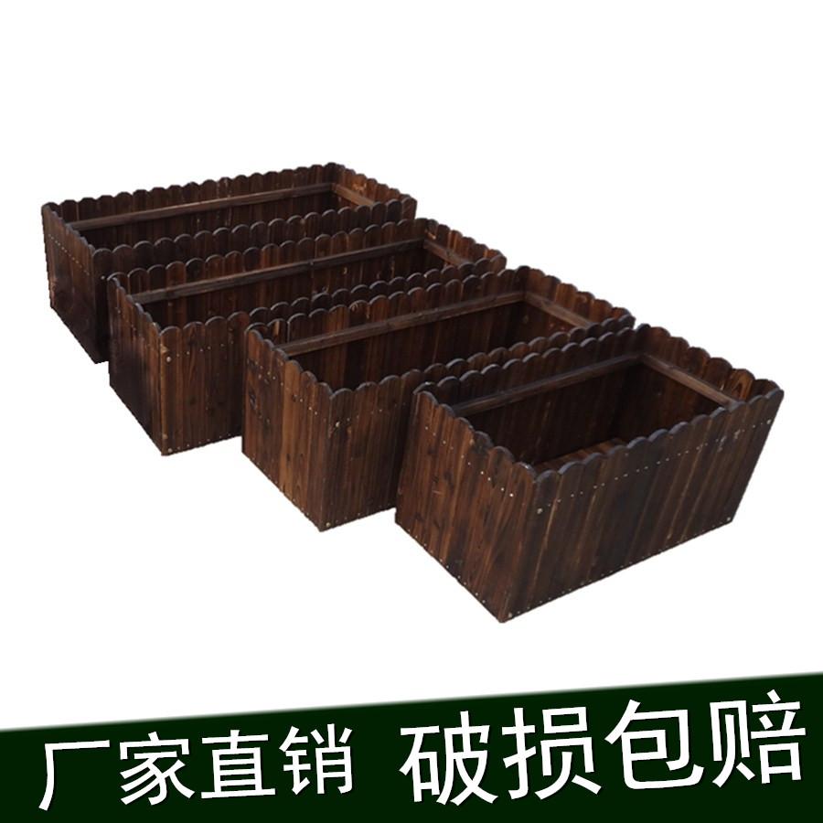 Outdoor Terrace/Patio Vegetable Garden Planters Solid Wood Flower Stand Wood Preservative Flower Box Planter Fence Flowerpot Rectangular Extra Large