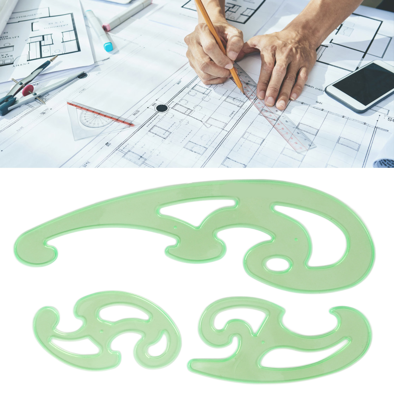 Nhanh chóng thước cong thước cong 3 cái linh hoạt nhựa cho áp đặt cho cắt cho thiết kế quần áo