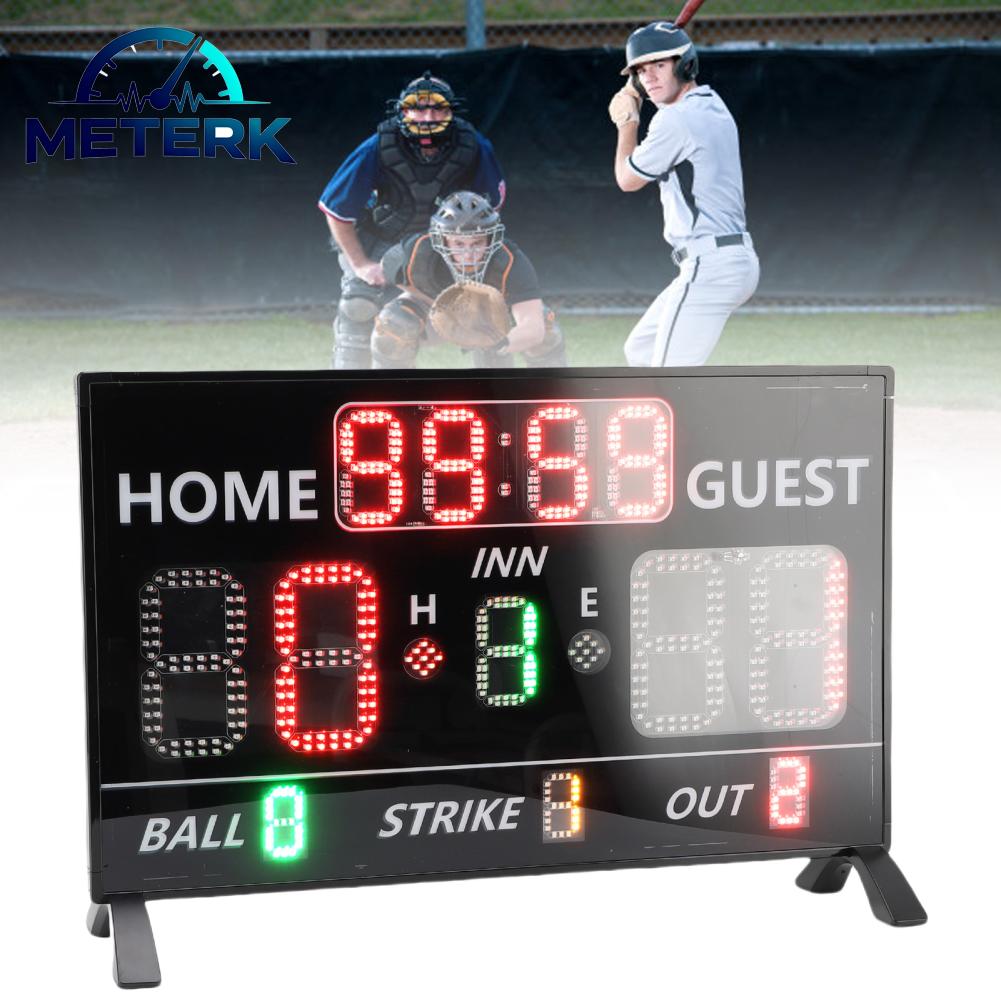 Meterk Baseball Scoreboard Bright 12 Digit LED 100 Feet Remote Control Easy To Operate Desktop or Wall Mounting Electronic Score Recorder for Competitions ราคา 12,242 บาท*ส่งฟรี