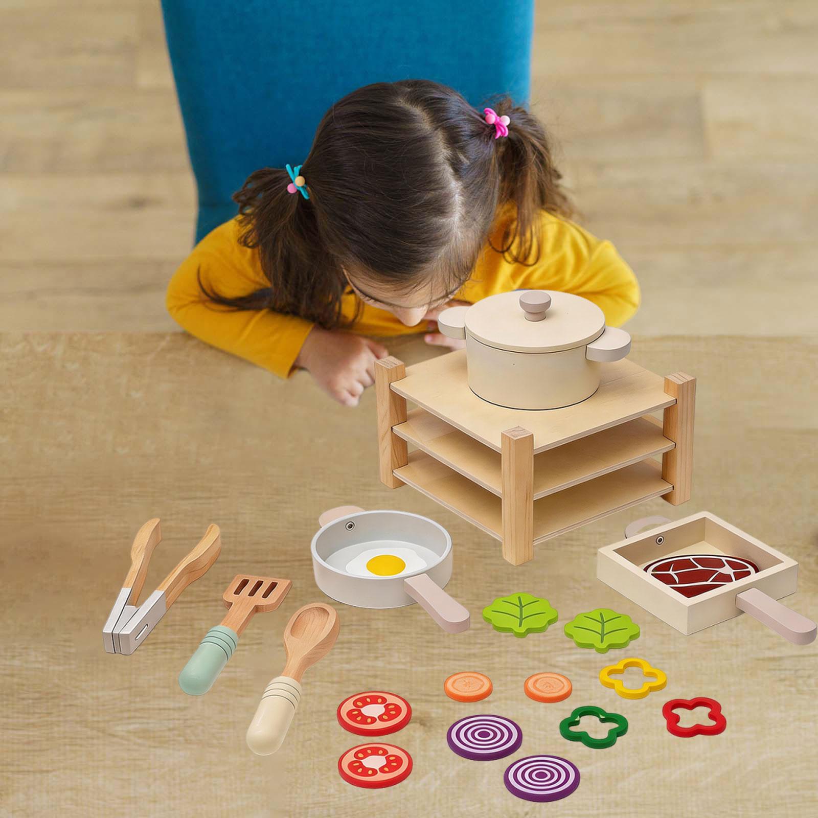 Miracle Shining Kids Pretend Play Kitchen Set Kitchen Toys Simulation Fine Motor Skill Realistic Cooking Utensils Playset for Holiday Girls ราคา 32,113 บาท*ส่งฟรี