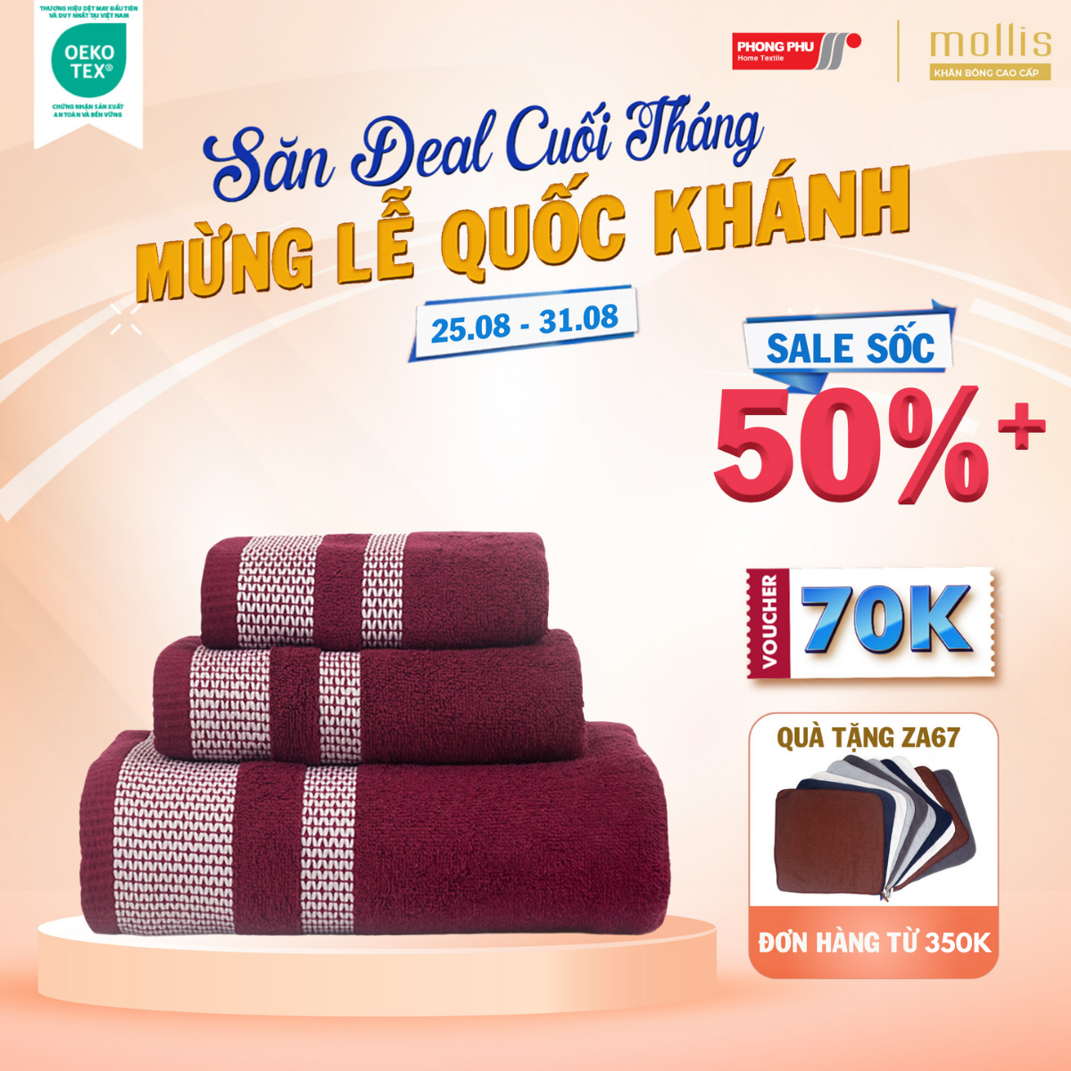 Khăn Mặt Mollis Cotton 40x80cm Khăn Cao Cấp Mềm Mịn Thấm Hút Không Ra Màu Không Xù Đồ Lông Gia Đình Spa Khách Sạn FM1K