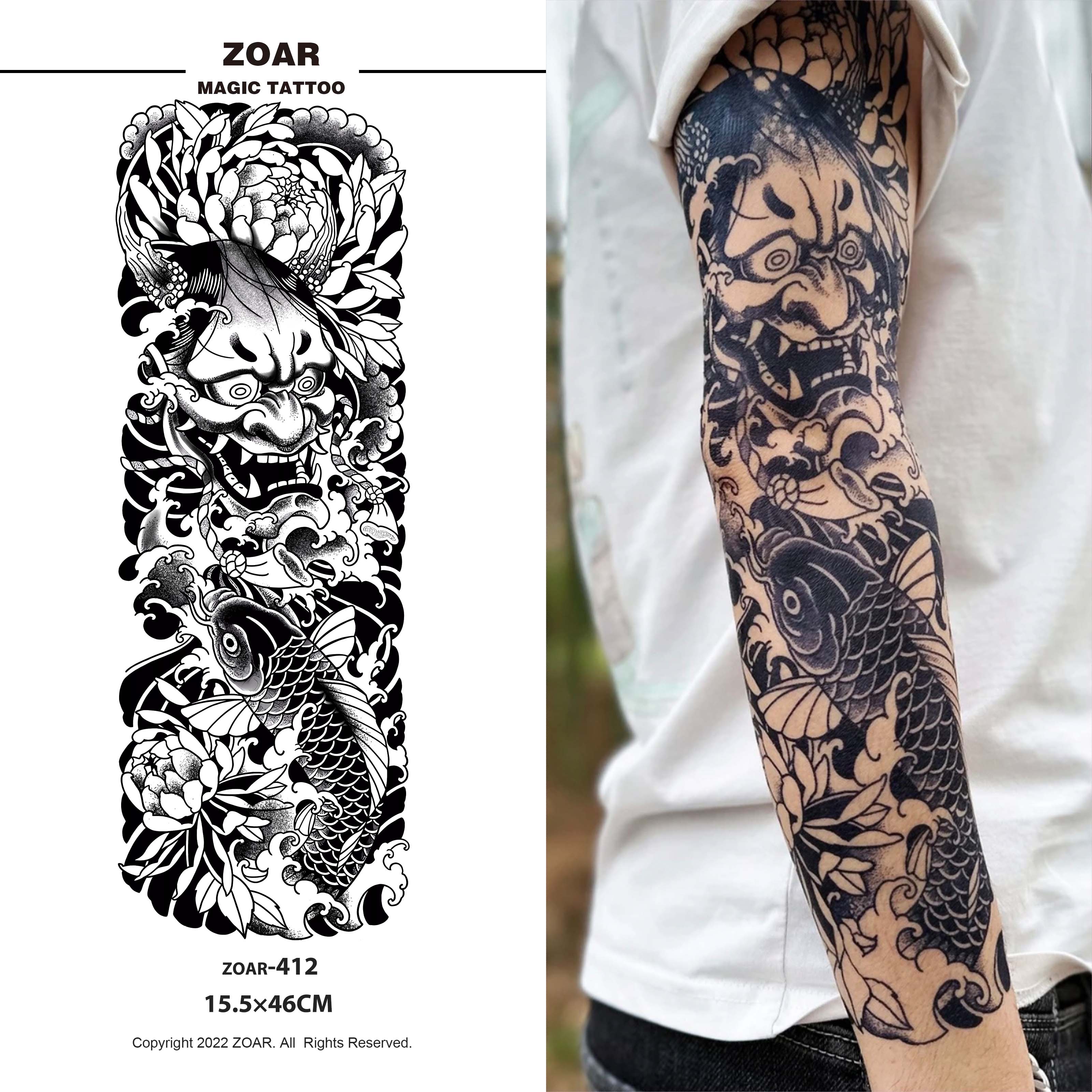 ZOAR พร้อมส่ง L21 Magic tattoo สติ๊กเกอร์รอยสักสมุนไพร กันน้ำ กันรอย ยาวนาน กึ่งถาวร แสดงสี เหมือนจริง