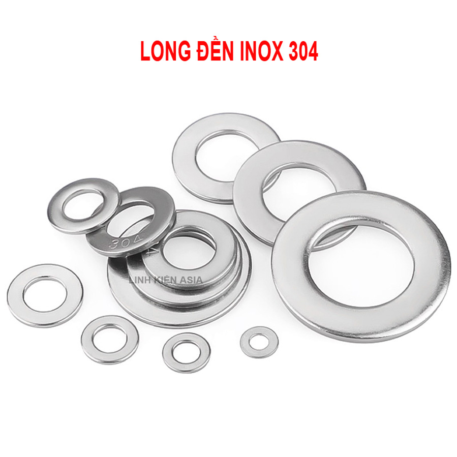 Long đền gb97 gioăng inox 304 phẳng din125