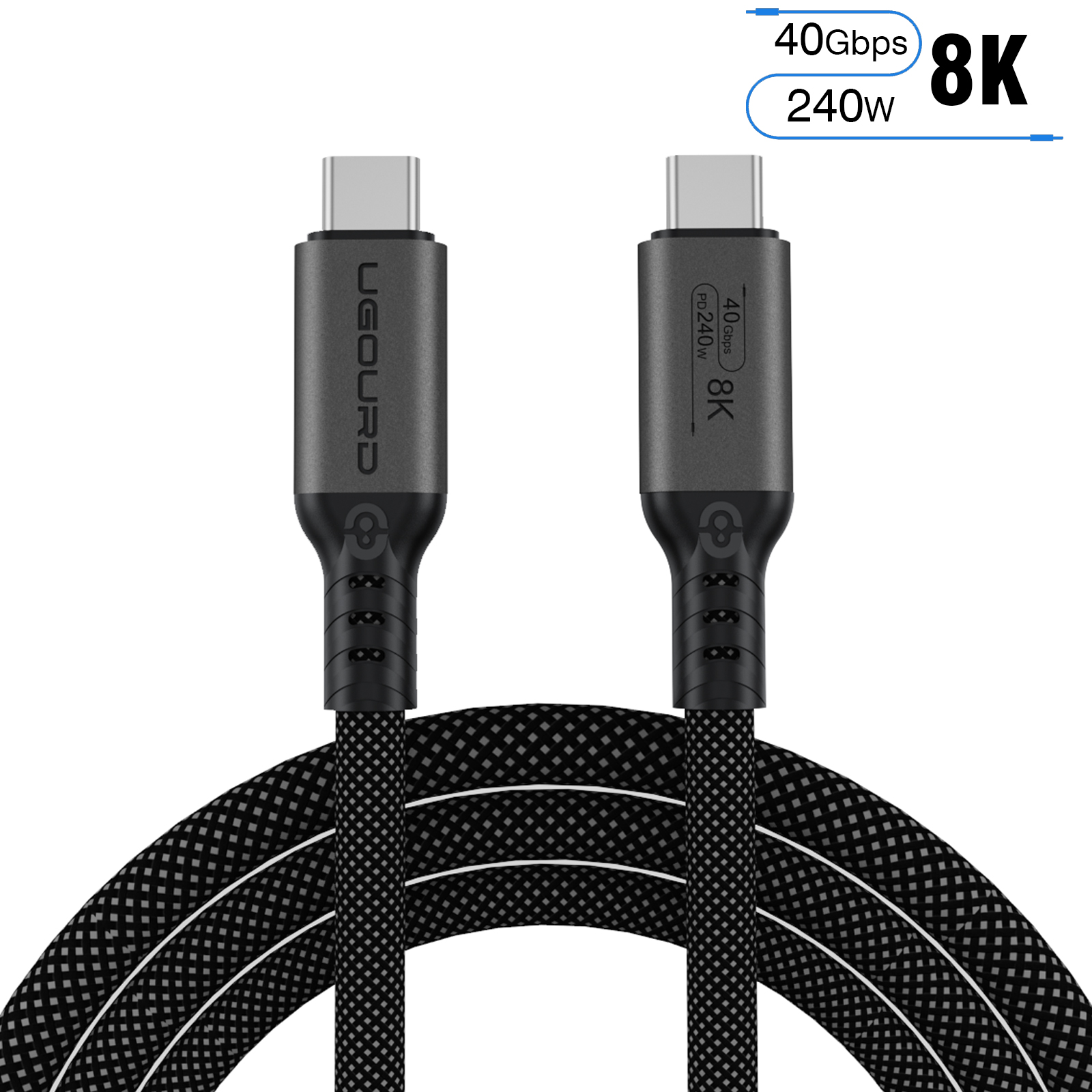 [Mdjt] ugourd USB 4 Thunderbolt 4 Loại C Cáp 40gbps 240W sạc nhanh cho máy tính xách tay egpu điện t