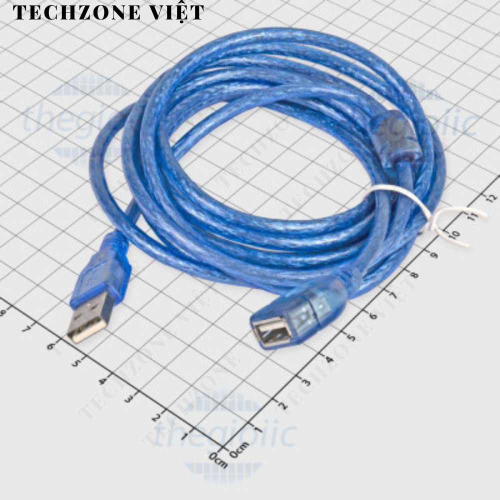Cáp USB Type A Đực-Cái Màu Xanh Dương Dài 1.5m Điện Tử Tín Phát