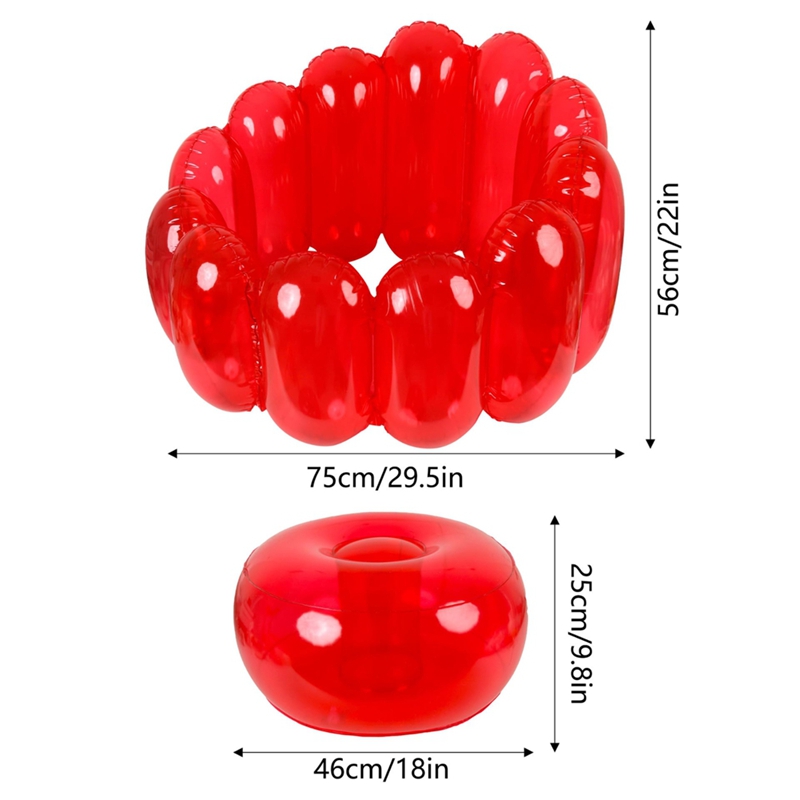 Jelly Inflatable Chair, the Jelly Collection, Portable Blow Up Couch, Inflatable Sofa Seat Furniture for Home Yard Patio