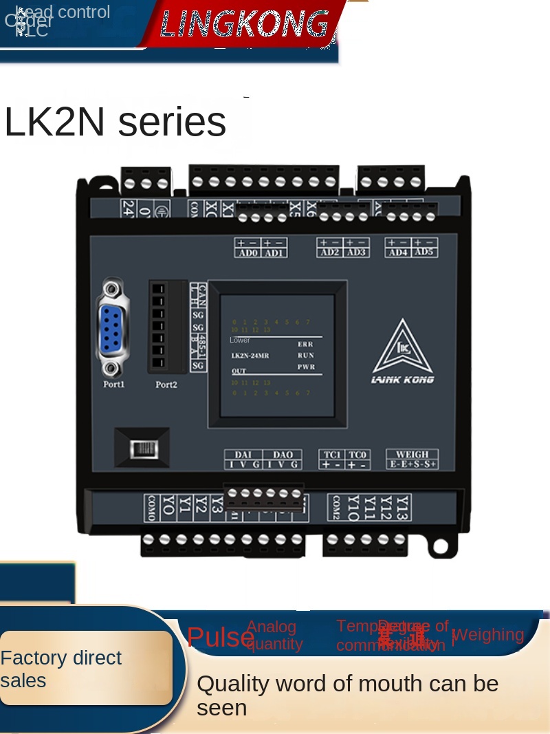 Board Mạch Lập Trình PLC LK FX2N/LK2N-20MT: Output Transistor, AD 0-10V, 2DA 0-10V , RS232/RS485, 24VDC, GX Works2, Có Đầu Vào Tốc Độ Cao, Giao Tiếp HM - LK2N-20 (Vỏ Đen) - MT transisor