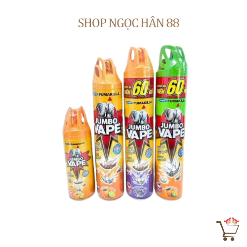 [CHÍNH HÃNG] Bình Xịt Muỗi/Côn Trùng Jumbo Vape 600ml / 300ml Hương Cam Chanh Tự Nhiên An Toàn