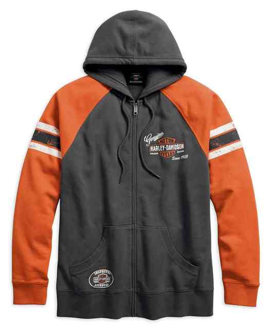 orange harley davidson hoodie