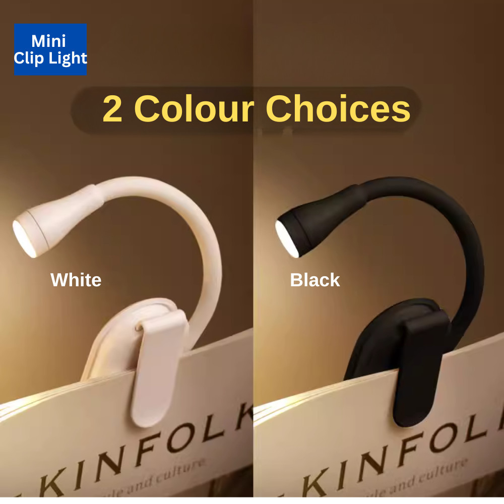 [SG stock]Teacher day Gift Mini Book Light LED Night Light USB Rechargeable Clip On Reading Lamp Brightness Adjustable Bedroom Travel