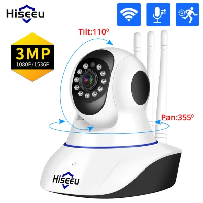 Hiseeu 5MP 1080P IP Camera WIFI Wireless Smart Home Security Camera Surveillance 2-Way Audio CCTV Pet Camera Baby Monitor ICsee