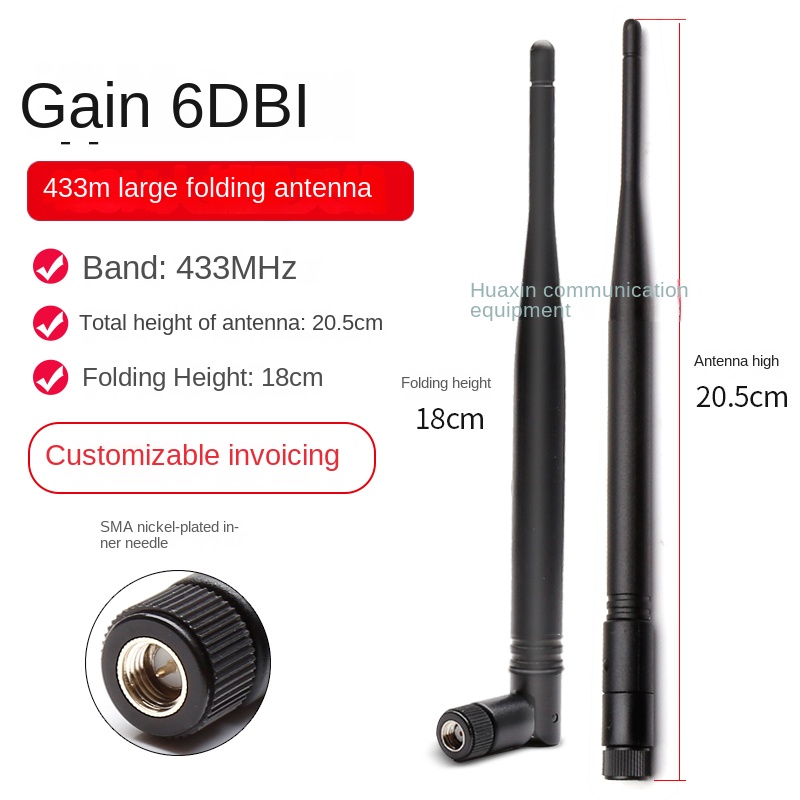 Anten Gập Dài 20.5cm - 433MHz Cao Tần Số Truyền Dữ Liệu | 6dBi - Thiết Kế Gập, Toàn Hướng