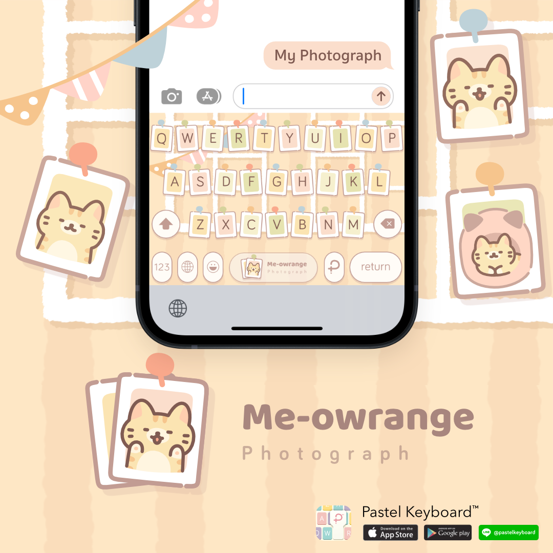 Me-owrange : Photograph Keyboard Theme⎮(E-Voucher) for Pastel Keyboard App ราคา 69 บาท*ส่งฟรี