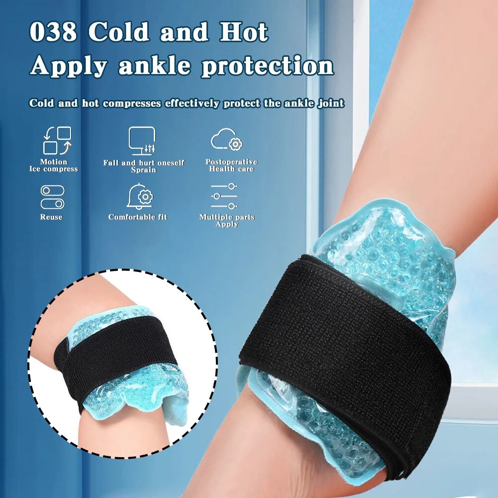 Universal Ankle Ice Gel Packs Hot Cold Pain Relief Wrist Calf Guard For