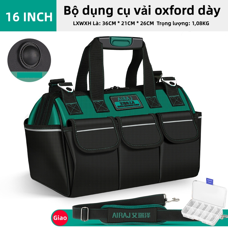 Túi đựng dụng cụ bằng vải Oxford dày, chống mài mòn, tiện lợi, không thấm nước, túi đựng dụng cụ sửa chữa đa năng