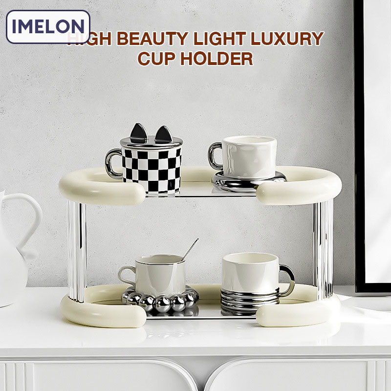IMELON quả tặng miễn phí TOÀN CỬA HÀNG Kệ đựng cốc, giá để cốc hai lớp, giá để bộ trà, khay gia dụng, mặt bàn, cốc nước, cốc