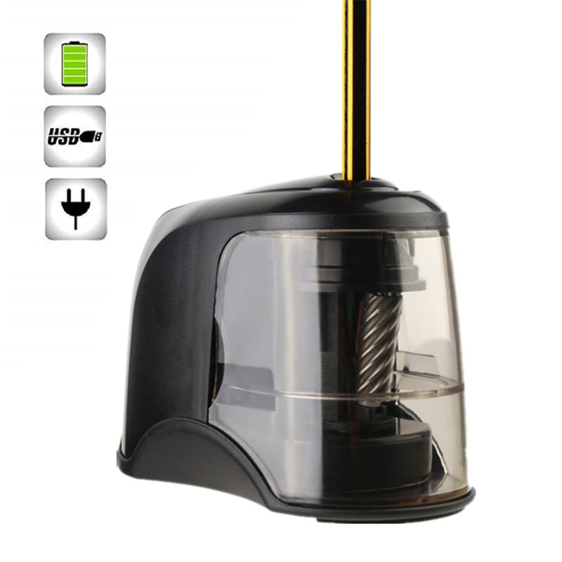 Điện Để Bàn gọt bút chì với dây USB Tự động thức ăn trong hộp cạo râu rõ ràng cho sinh viên nam sinh cô gái Lớp phần thưởng w3jd