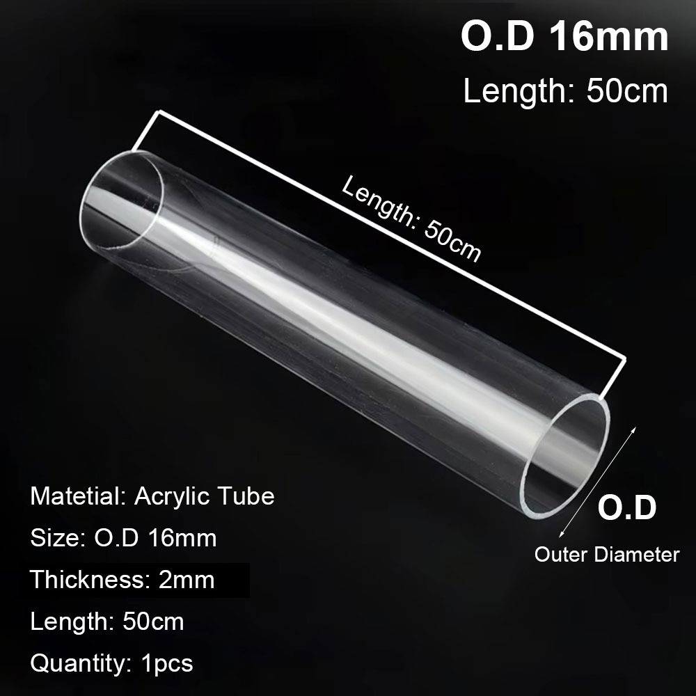LETIGO 1Pcs Trong suốt rõ ràng Ống acrylic Đường kính ngoài 16/20/25/32/40/50mm Tự làm Ống bể cá Bền bỉ 20/50cm Phụ kiện ống Đồ dùng cho bể cá - 4