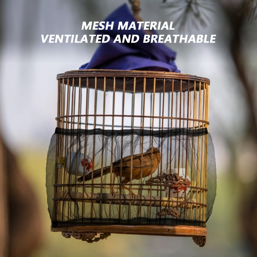 5TH Mesh Bird Parrot Cage Cover Net Easy Cleaning Seed Catcher Guard Shell Skirt - 2
