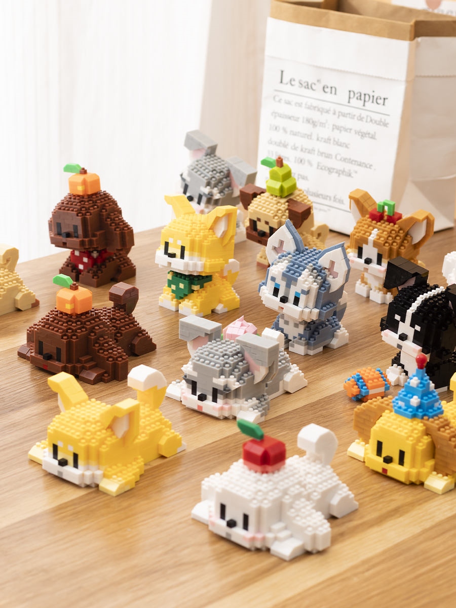 Tiny particle assembled educational toys building blocks for children boys and girls gift puzzles animal pet dog corgi ornaments 【SYY】