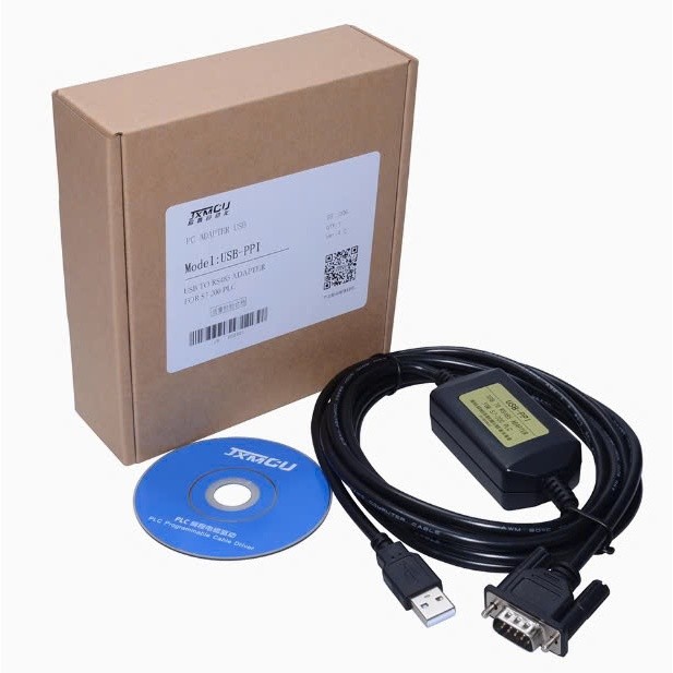 TH Cáp lập trình PLC Siemens S7-200 PPI USB RS485/3DB30, 6ES7972-0CB20-0XA0 S7 300, LOGO USB-CABLE 6ED1057-1AA01 ADAPTER - USB-PPI Đen