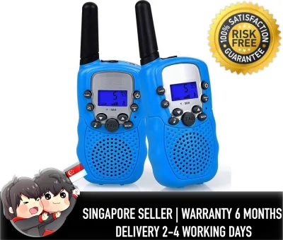 Kids Walkie Talkies, 8 Channels 2 Way Radio Kids Toy, Wireless 0.5W PMR446 Long Distance Range Walkie Talkie with VOX Function, for Field Survival Camping Biking and Hiking (Blue, 2pcs) #80